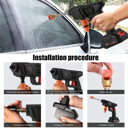 Cordless Portable Pressure Washer 30Bar | Rechargeable High-Power Cleaner for Car & Outdoor Use