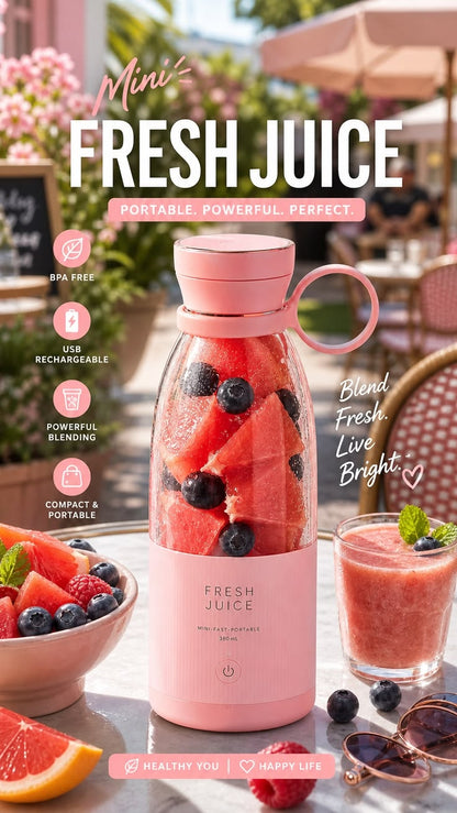 Electric Juicer Blender Mixer USB Rechargeable Machine Household Portable Blender