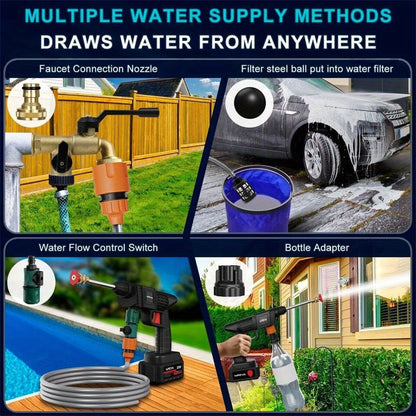 Cordless Portable Pressure Washer 30Bar | Rechargeable High-Power Cleaner for Car & Outdoor Use