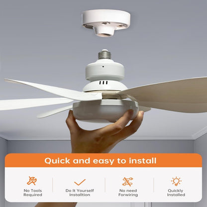 Small Socket Fan Light with Remote Control